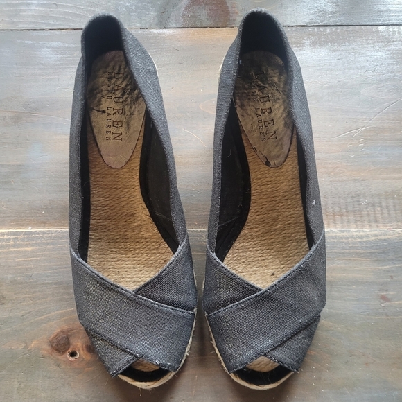 Ralph Lauren Cecilia Espadrille Wedge Shoes - Picture 2 of 8